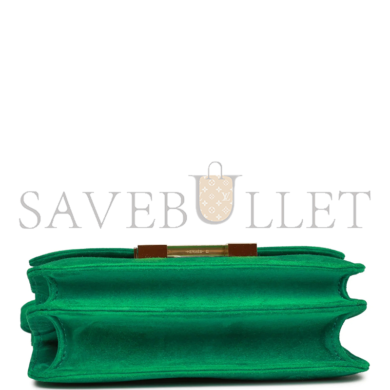 HERMES CONSTANCE 18 CACTUS DOBLIS SUEDE GOLD HARDWARE (18*15*4cm)